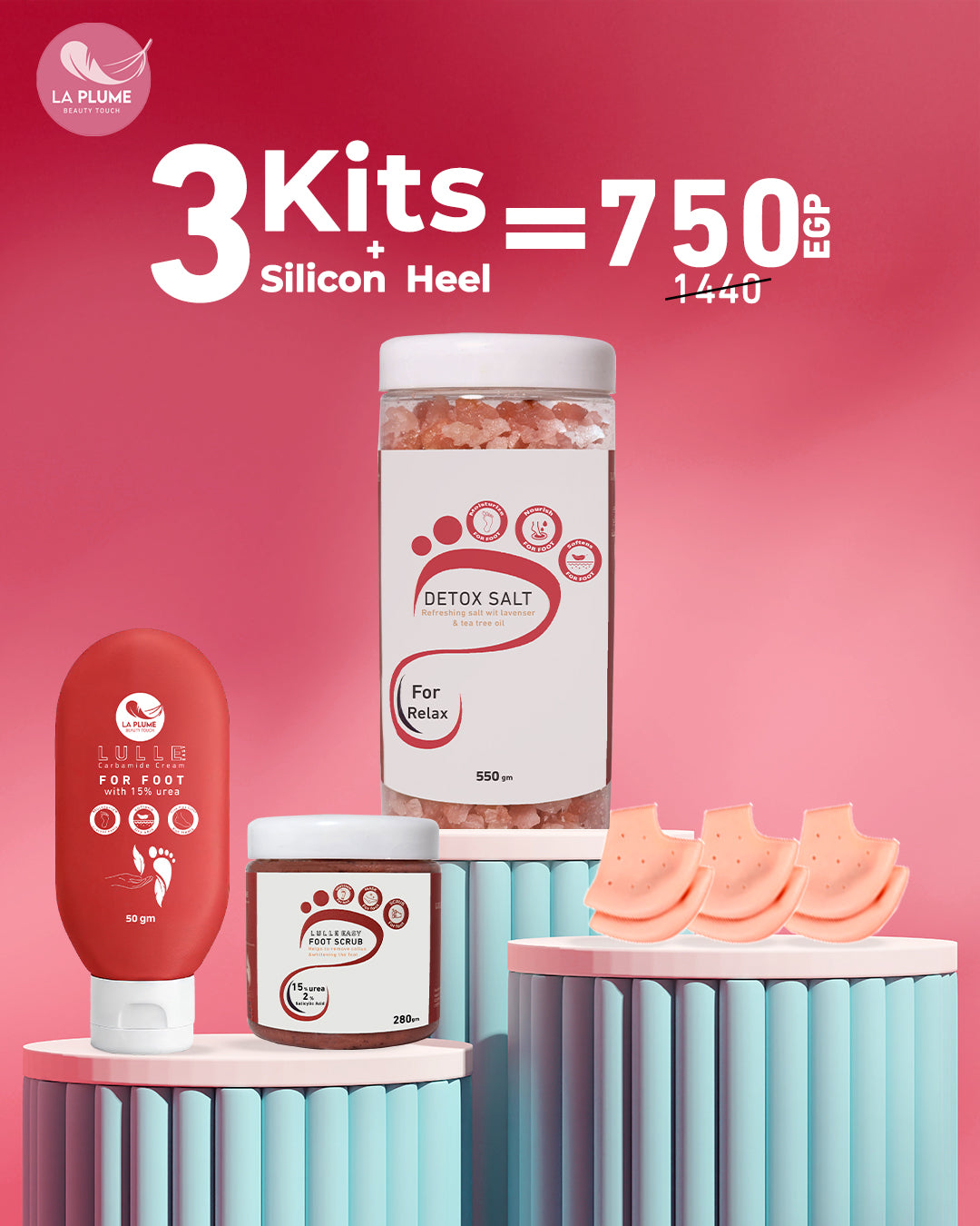 3 Foot Care Kit + 3 Silicon Heels